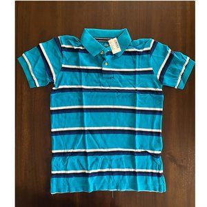 L10-12 BOYS Blue Striped Collared Polo Shirt, Short Sleeves NEW Children's Place